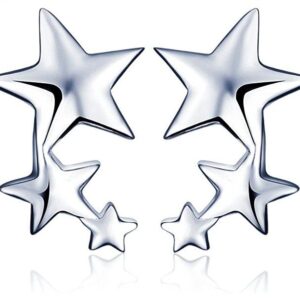 Pendientes De Plata Con Diseño De Estrellas
